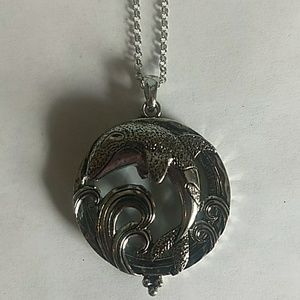 Dolphin Magnify Glass Necklace